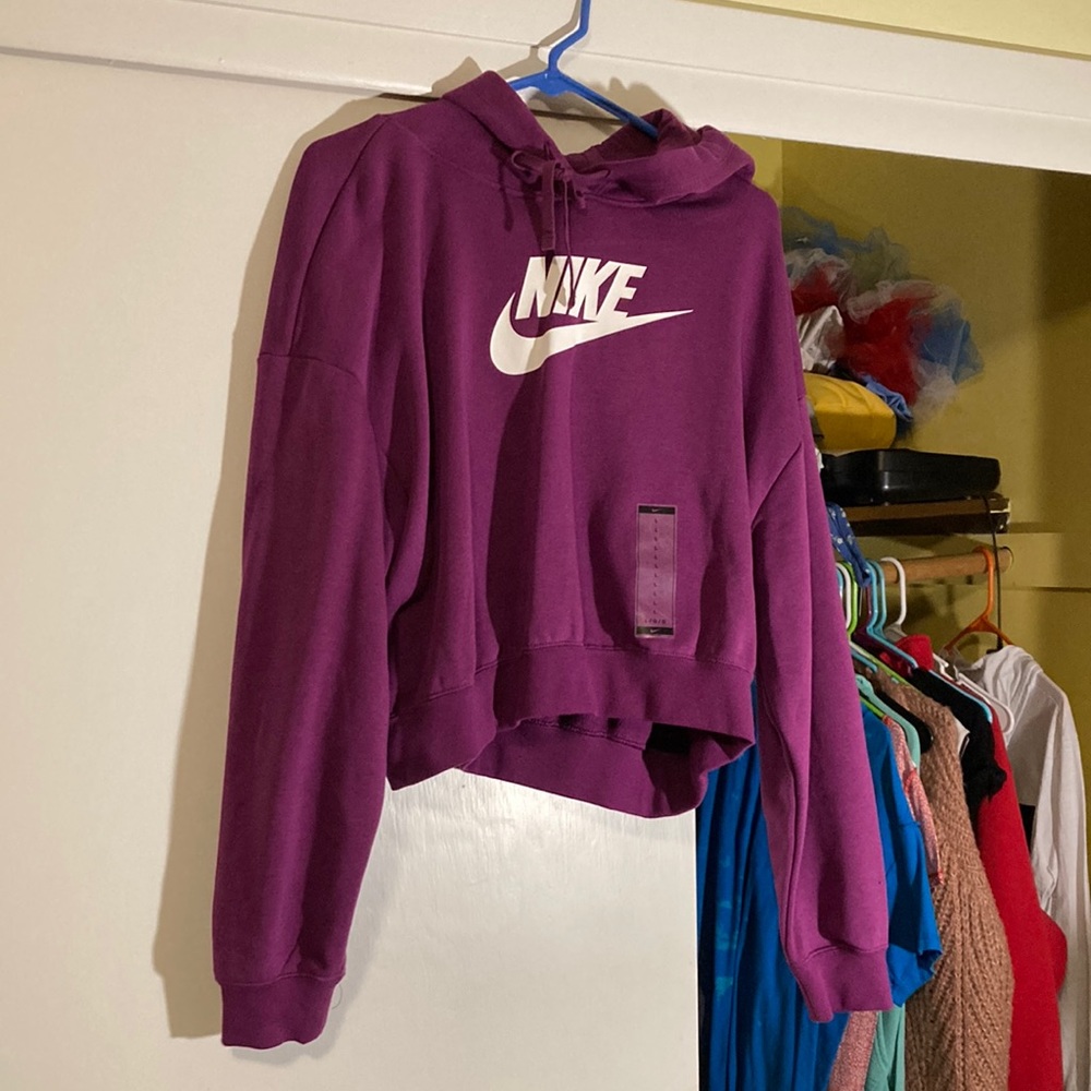 Nike Oversized Crop Sweatshirt.  New.  Never worn.  Size Large.